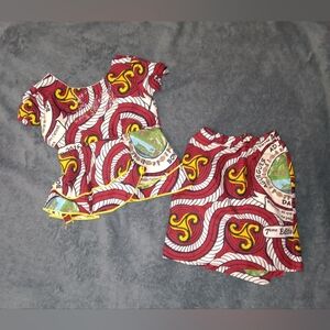 Girls African Print Two-Piece Outfit